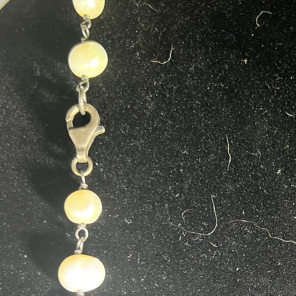 Silpada Sterling Silver Pearl Necklace Flirty 32" Long Retired - Picture 2 of 7